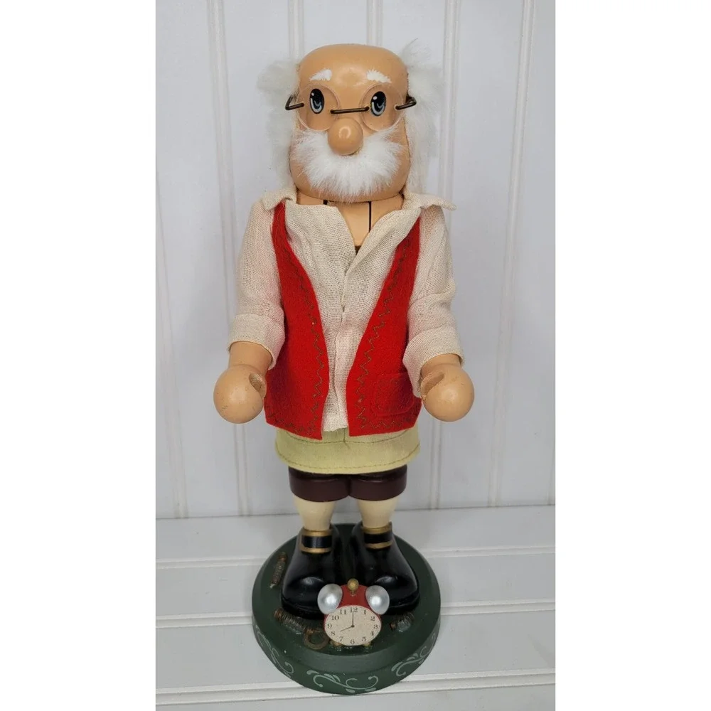Vintage Zims‎ By Whitehurst Hand Crafted Santa Claus Clock Nutcracker